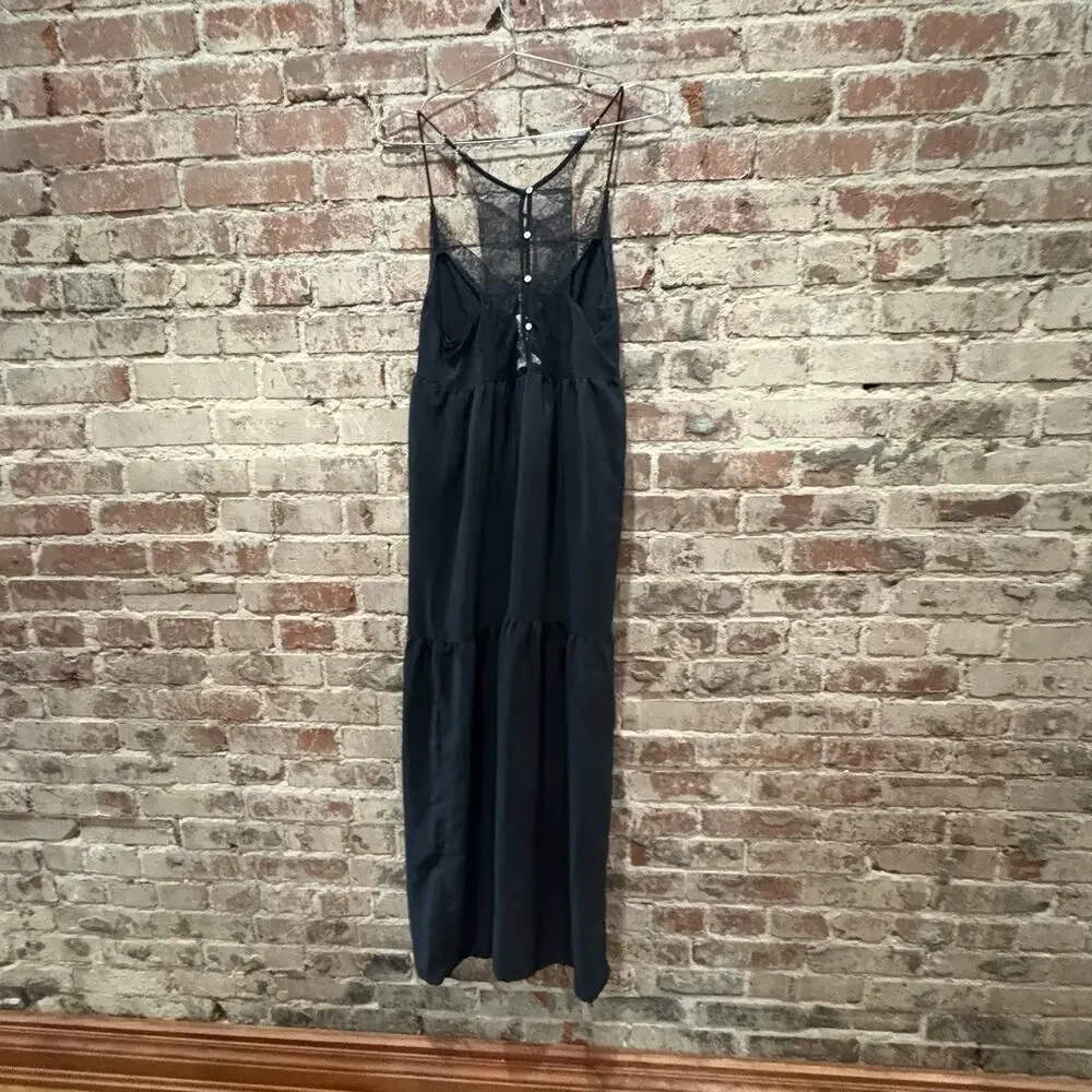 NEW Lovestitch Black Lace Spaghetti Strap Tiered Maxi Dress Size Small‎ - Picture 9 of 9